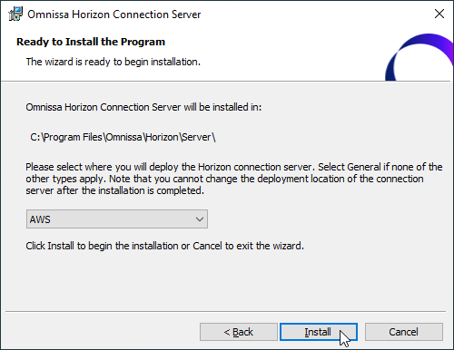 AWS selected in setup